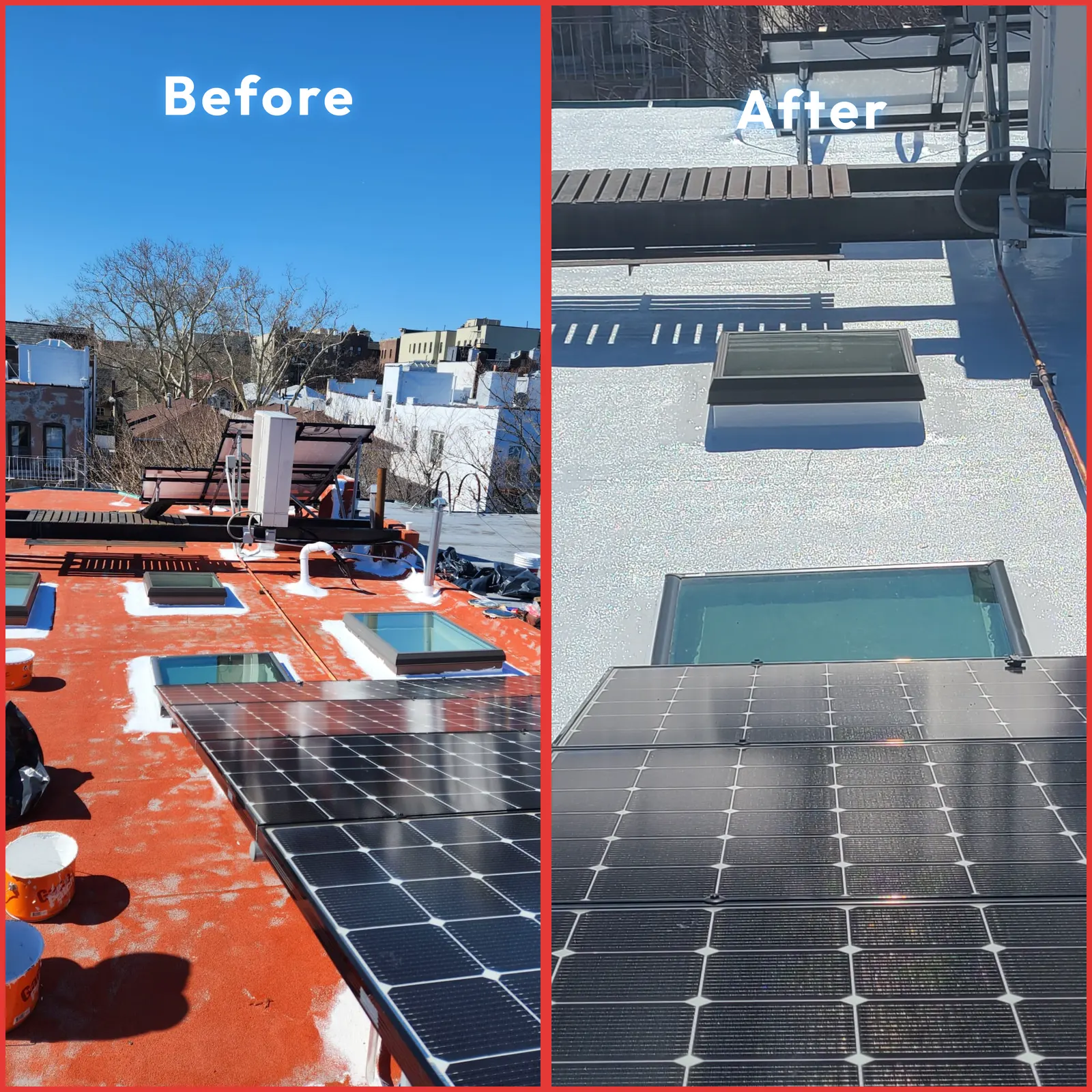 Real Roof On roofing project, before and after  Brooklyn, NY