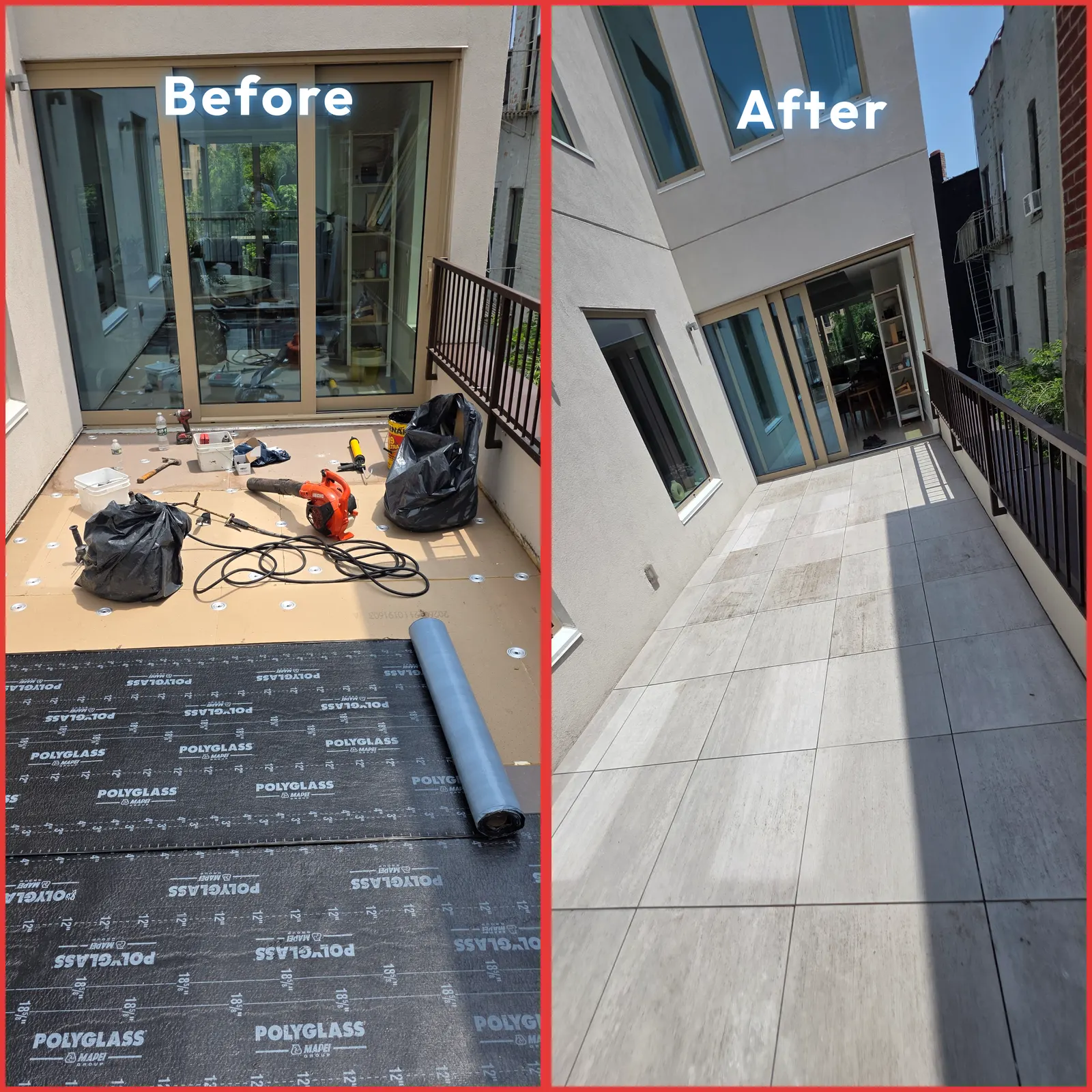 Real Roof On roofing project, before and after  Brooklyn, NY