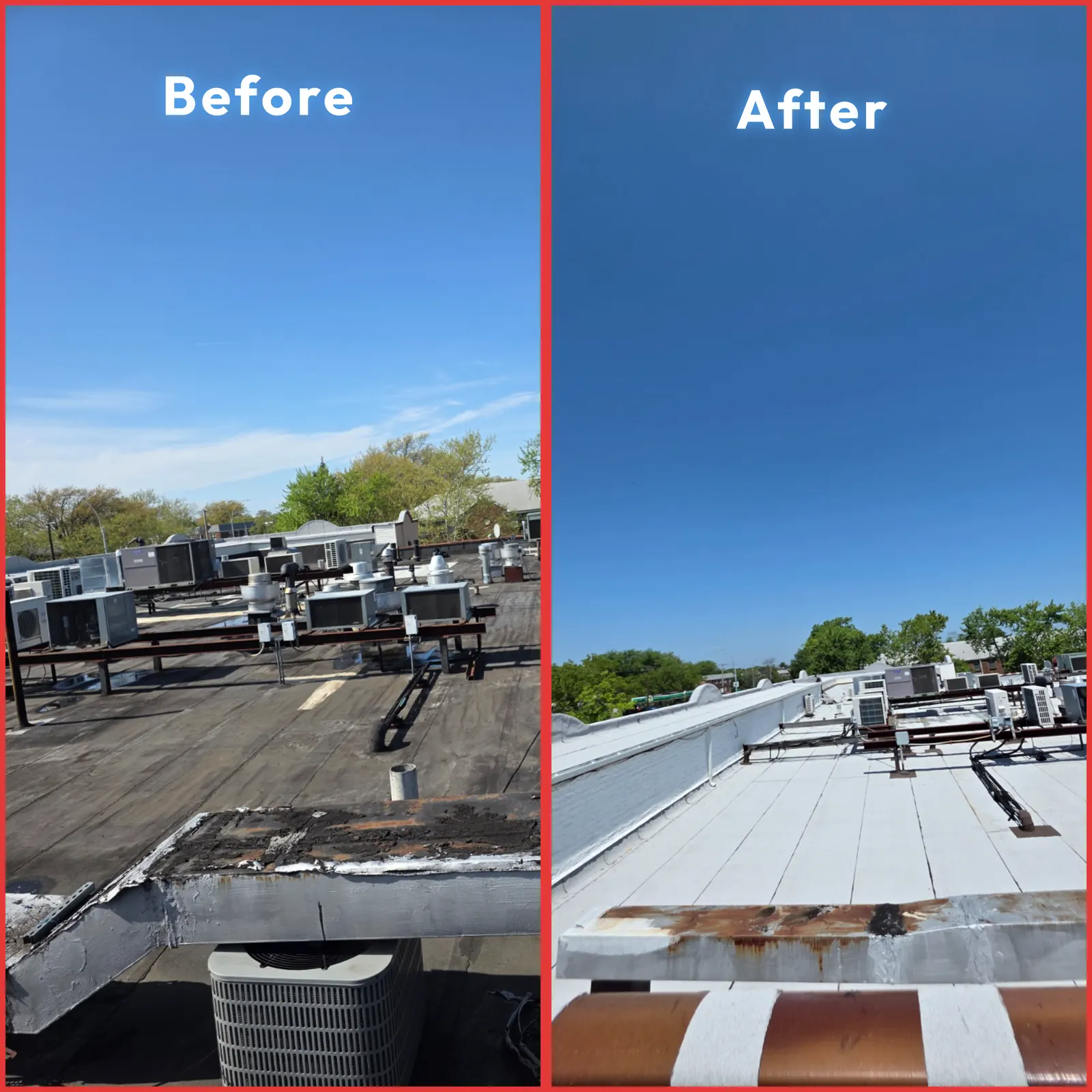 Real Roof On roofing project, before and after  Brooklyn, NY