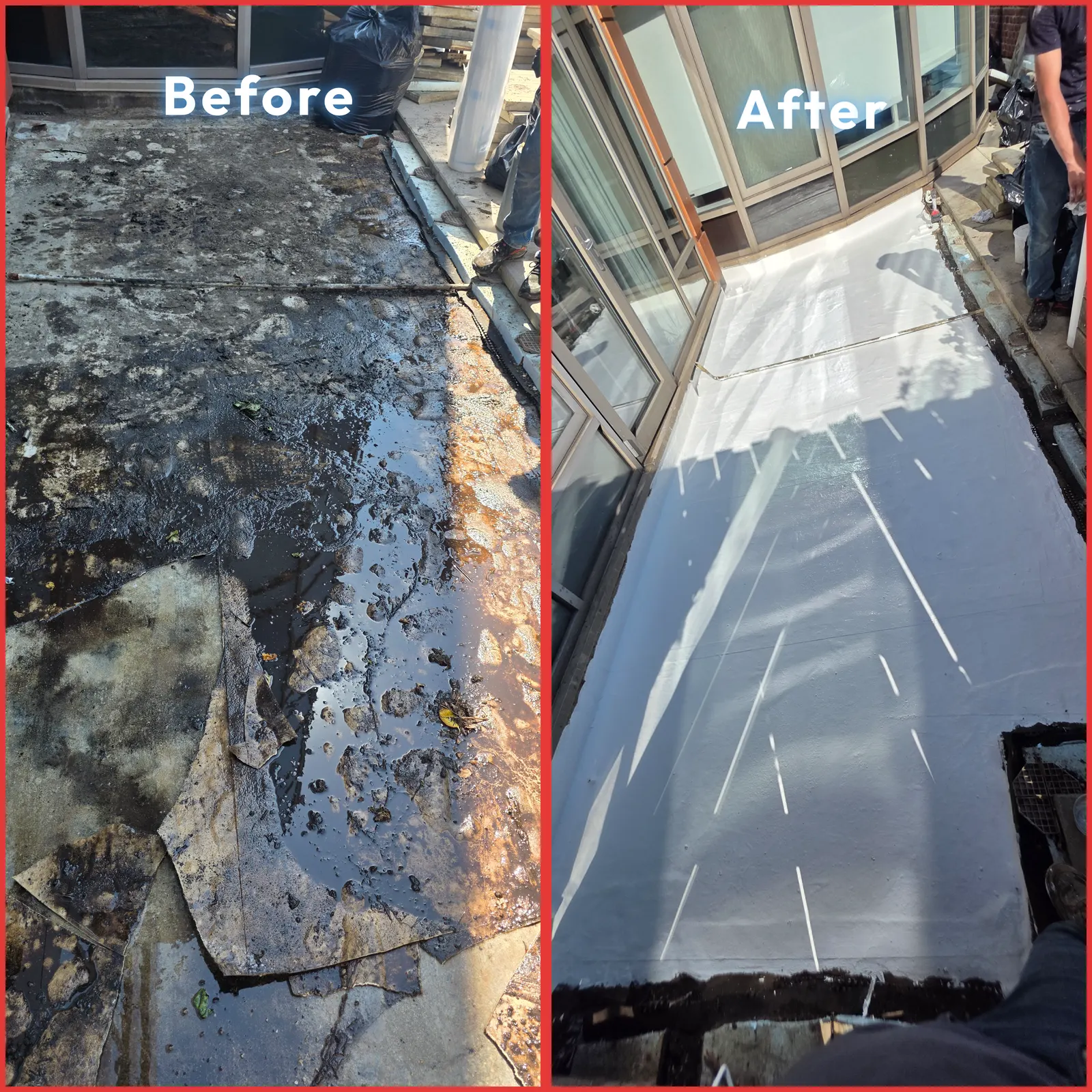 Real Roof On roofing project, before and after  Brooklyn, NY